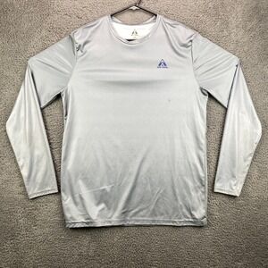 Off Trail Mens Long Sleeve‎ T Shirt Activewear Athletic Gray Medium Spot
